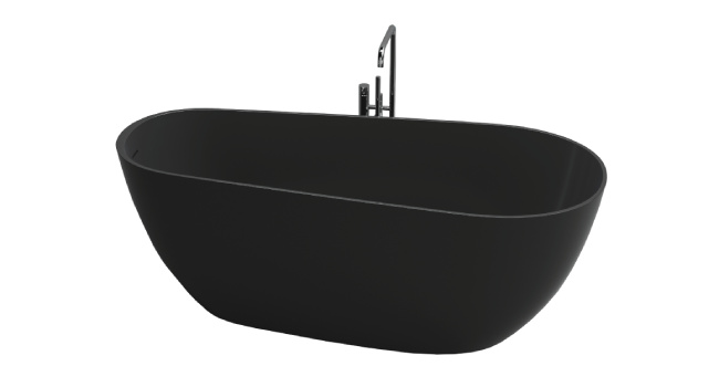 Capri Black Contemporary 67" Freestanding Bathtub
