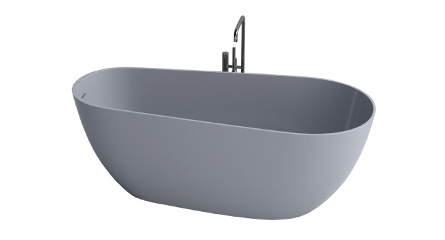 Capri Gray Contemporary 67" Freestanding Bathtub