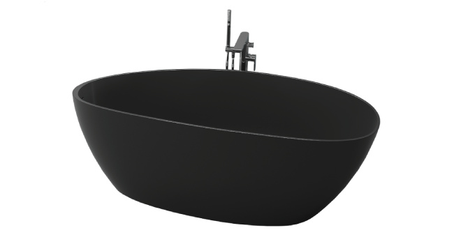 Chiara 67" Black Contemporary Freestanding Bathtub