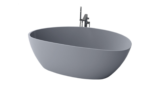 Chiara 67" Gray Contemporary Freestanding Bathtub