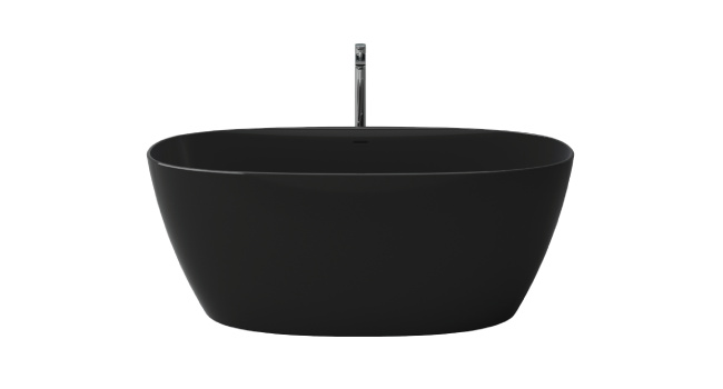 Como Black 67" Solid Surface Freestanding Bathtub