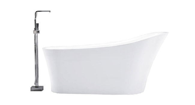 White 67" Freestanding Soaking Bathtub