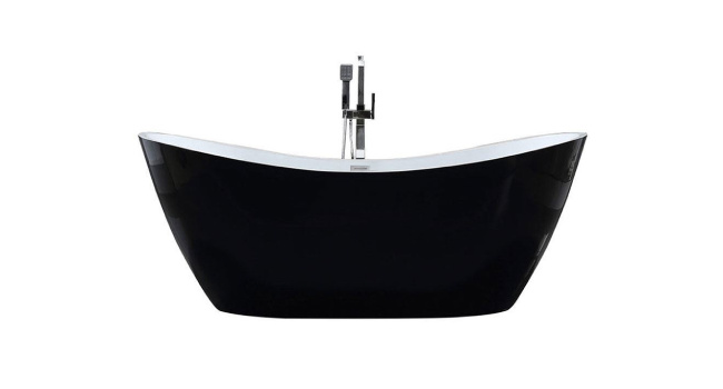 Black Freestanding Bathtub 71"
