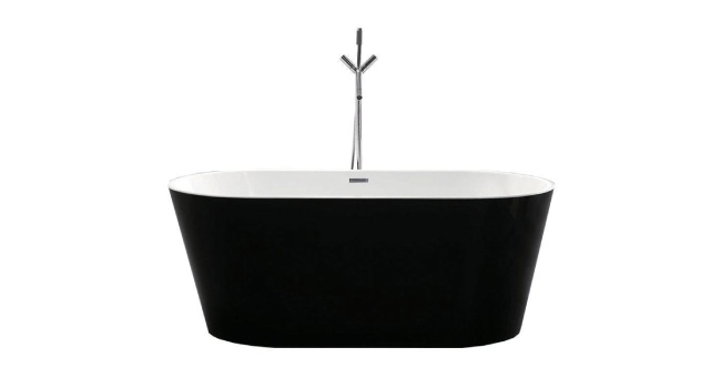 Black Contemporary Freestanding Bathtub 68"